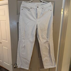 White Old Navy distressed OG Loose leg jeans